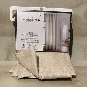 Threshold Curtain Panel Beige 95 x 54 Natural Linen Light-Filtering Rod Pocket
